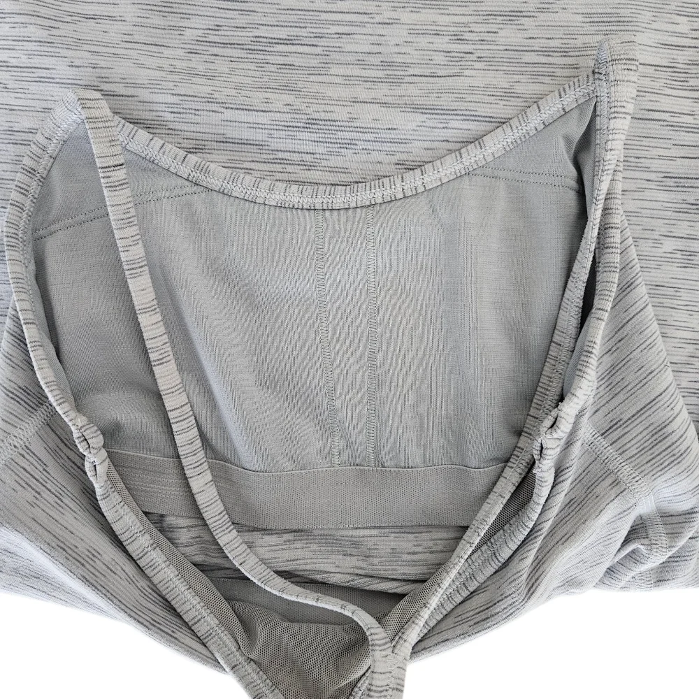 Lululemon Power Y Tank Top Heathered Rocksteady Gray Sleeveless Athletic Shirt 4 - Picture 4 of 6